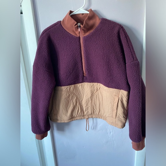 Fleece Pullover Burgundy Jacket - Picture 1 of 15